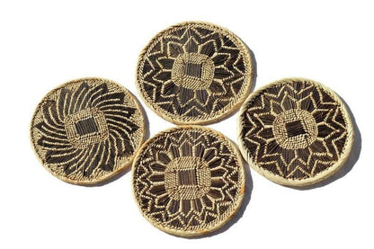 Set of 4 Zambian Basket Placemats. Similar to Binga Baskets Decor. African Art handcrafted gifts for table/Wall Decor. Ready to Ship Express