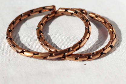 Set of 2 Braided Copper Bracelets. Unique African jewelry /Wire Bangles. Birthday gifts Ready to Ship Express Worldwide. Best Friend Gifts