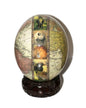 Decoupage World Map with Big 5 Animal heads on an extra Large Authentic Ostrich Egg Shell. Unique African Home Decor Gifts. Ships Express