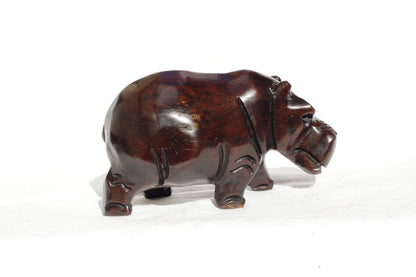 Ironwood Carved Hippo Sculpture. Malawian style home Decor figurines. Unique African Handcarved gift items. Ready to Ship Express Worldwide