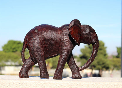 Large Life like Elephant Ironwood Sculpture. Zimbabwean hand carved fully detailed art figurines. African Big Five gifts Shipping Express