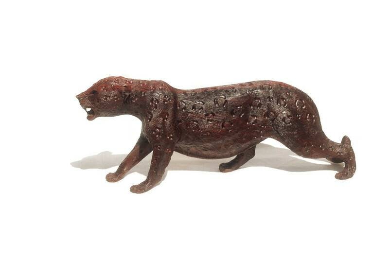 Fine Art Leopard Ironwood Handcarved Masterpiece. Zimbabwean Lifelike big cats gifts. African Big Five Animals, Express Shipping Worldwide