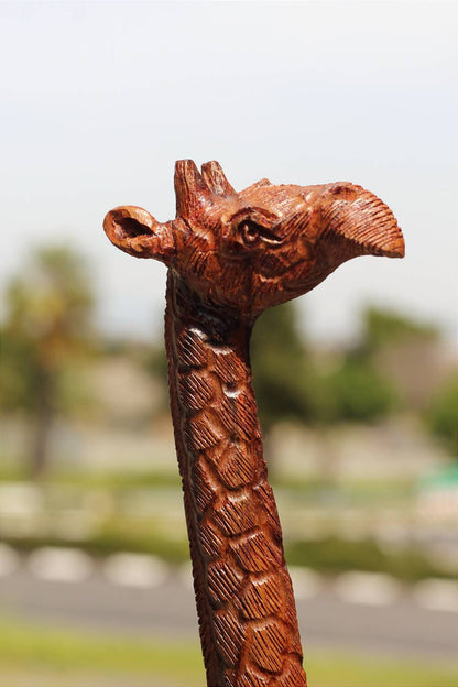 Fine Art Lifelike Iron Wood Giraffe slim figurine. Tall Zimbabwean Carved Art Sculpture. Home/office decor Unique African animals gifts