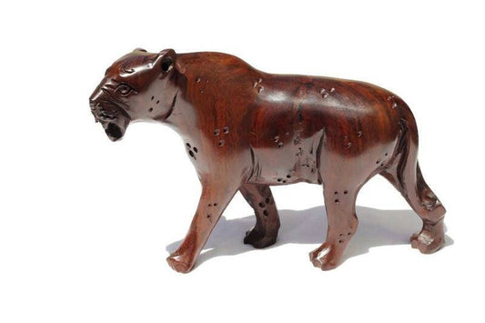 Fine Art Big Cat Ironwood Handcarved figurine. Zimbabwean Leopard  Carving.I love cats gifts, Big Five Animals. Ready to Ship Christmas Gift