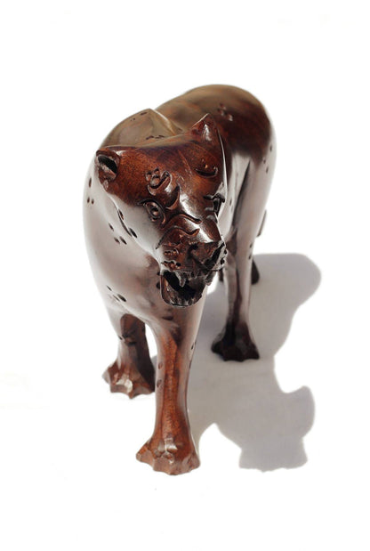 Fine Art Big Cat Ironwood Handcarved figurine. Zimbabwean Leopard  Carving.I love cats gifts, Big Five Animals. Ready to Ship Christmas Gift