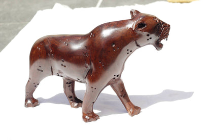 Fine Art Big Cat Ironwood Handcarved figurine. Zimbabwean Leopard  Carving.I love cats gifts, Big Five Animals. Ready to Ship Christmas Gift