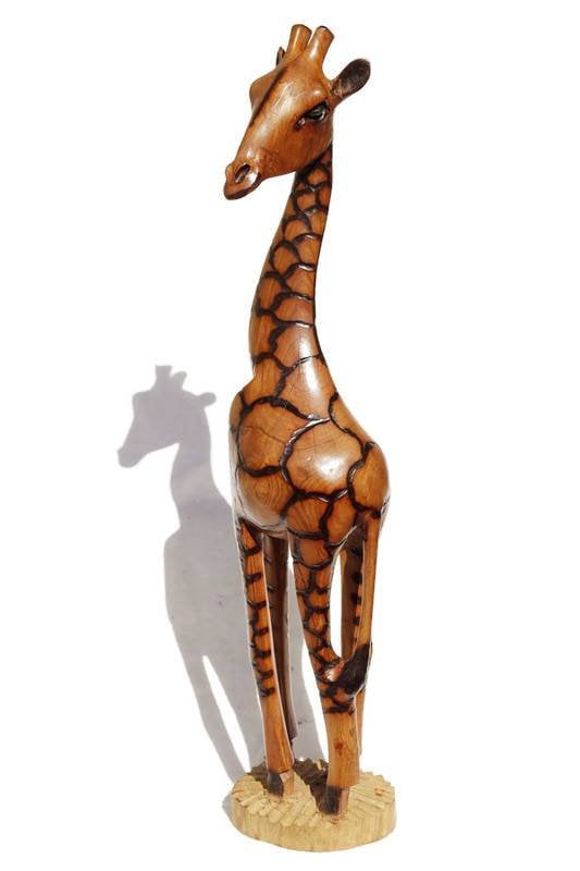 Custom Order for Belinda Dahan 103cm Tall Giraffe. Fine Art Olive Wood Burnt Giraffe standing figurine. Tall Zimbabwean Carved Art Sculpture. Home/office decor Unique African animals gifts