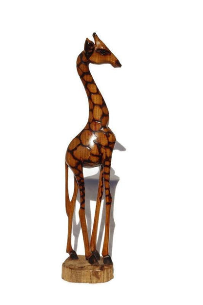 Custom Order for Belinda Dahan 103cm Tall Giraffe. Fine Art Olive Wood Burnt Giraffe standing figurine. Tall Zimbabwean Carved Art Sculpture. Home/office decor Unique African animals gifts