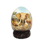 African Big Five Animals Decoupage Ostrich Egg shell. Daylight Safari Art gifts. Unique Ornament with carved wood ring stand. Ready to Ship