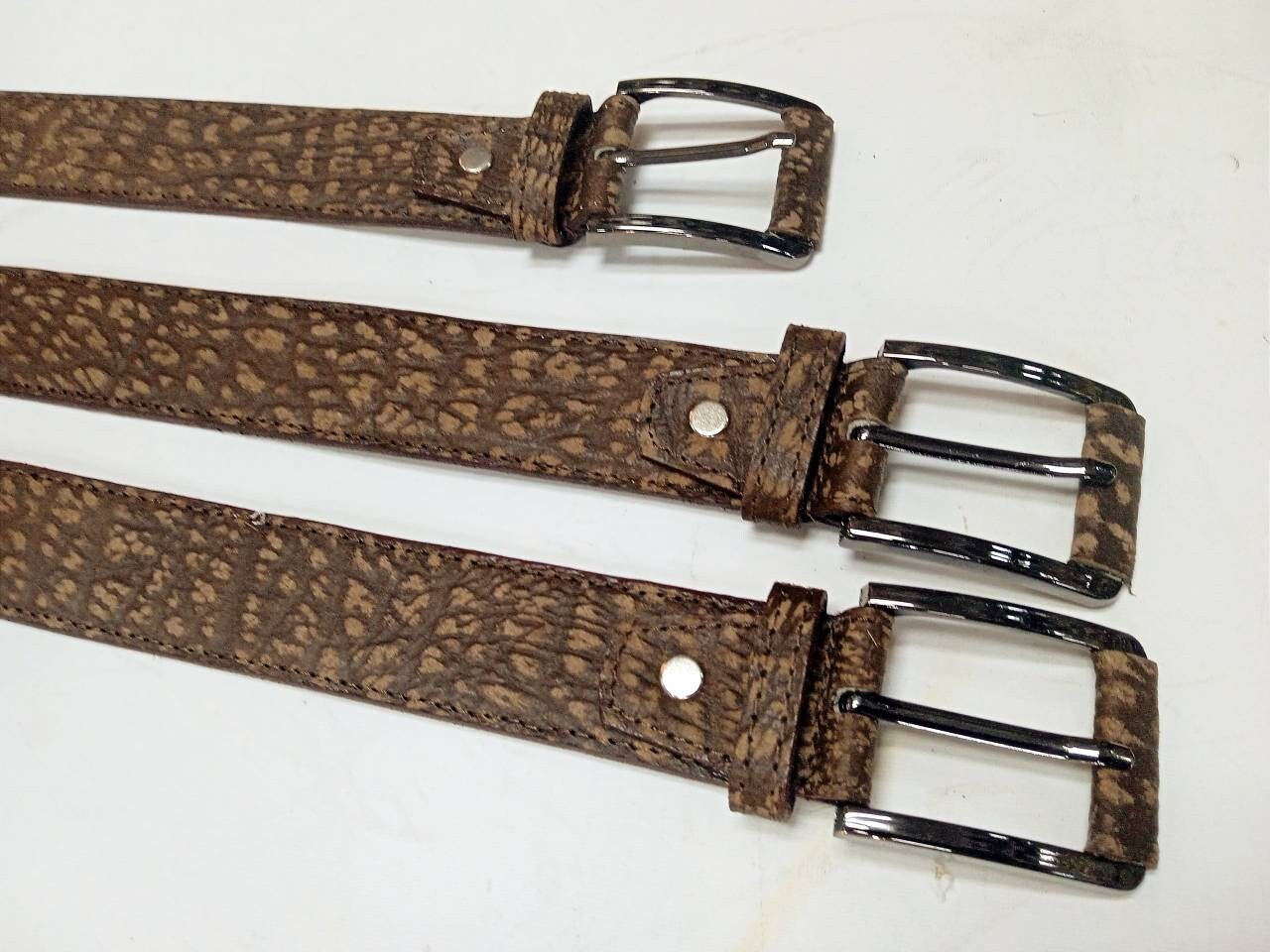 Brown Genuine Buffalo Leather Belt. South African Handmade Gifts, Ready to Ship Express Worldwide