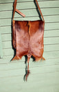 Brown Dyed Antelope, Springbok Leather Large Slingbag/Messenger bag. Original leather with furs African animal themed bag. 30cm x 30cm Gifts