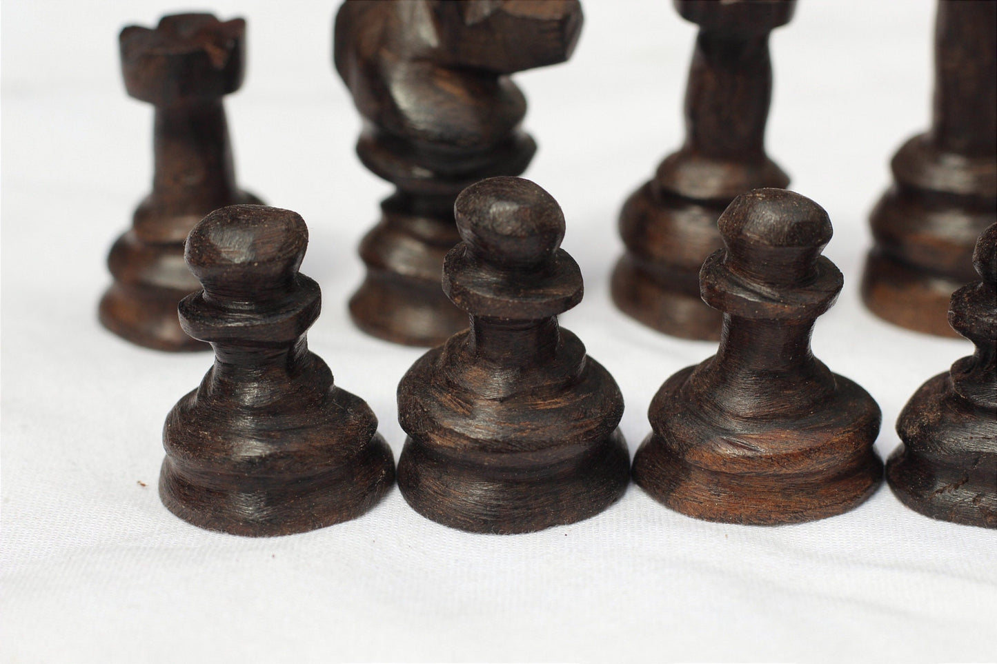 African Handcarved Classic English Chess Pieces. Mahogany and Ebony Wood combination. Staunton Pattern gaming gift, pieces only, No Board