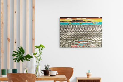 Extra Large Oil painting on Chip board. South African Art Township/Cape Flats Wall Decor, Cape Town Table Mountain. Rustic Sunset and Ocean