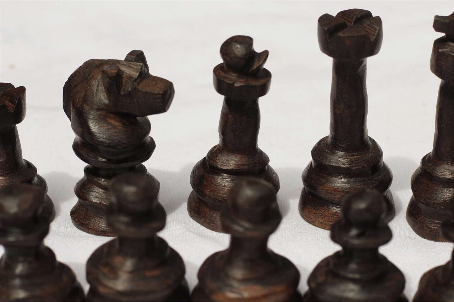 African Handcarved Classic English Chess Pieces. Mahogany and Ebony Wood combination. Staunton Pattern gaming gift, pieces only, No Board