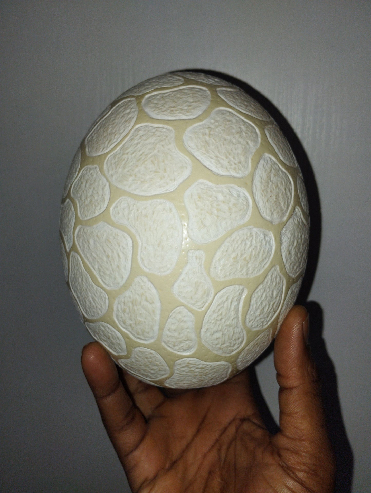 Giraffe Spots hand carved on an Authentic Ostrich Egg Shell. Animal print Lampshades, Home Decor lighting. African Art Gifts Ready to Ship.