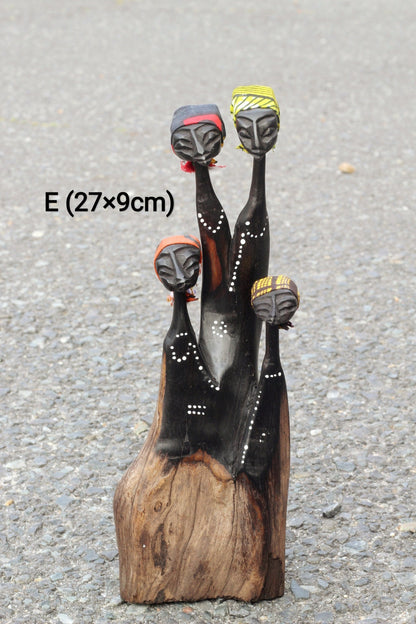 Mozambiquean Ebony Wood Women Art. Handcarved Interior Decor Sculptures.  Dark brown hardwood figurines. South African Housewarming gifts