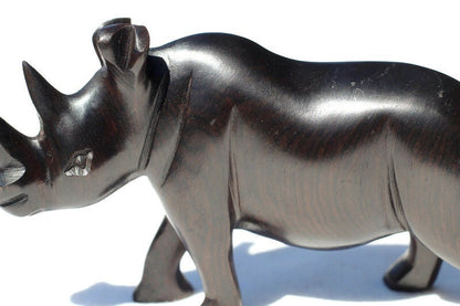 Set of 3 Smooth Carved Genuine Ebony Wood Rhino figurines. Zambian Decor Sculptures . African Big 5 thank you/ Christmas gifts ready to Ship