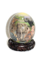 African Big Five Animals Decoupage Ostrich Egg shell. Daytime Safari Art gifts. Unique Ornament with carved wood ring stand. Ready to Ship