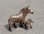 Mother Zebra and Foal Inner Olive Wood Carved and Gouged Figurine. Life like African Safari Decor Sculpture for home/office. Ready to Ship