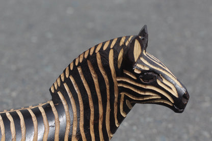 Mother Zebra and Foal Inner Olive Wood Carved and Gouged Figurine. Life like African Safari Decor Sculpture for home/office. Ready to Ship