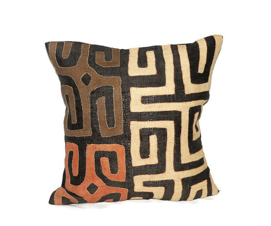 Mixed colors Kuba Cloth Cushion Cover/Pillow case. Authentic Congo raffia palm fibers. Home/ Office decor Gifts, Ready to Ship Worldwide