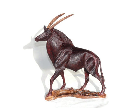 Large Fine Art Sable Ironwood Handcarved figurine. Zimbabwean Giant Antelope Carving. Detailed Safari Animal Masterpiece. Ready to Ship gift