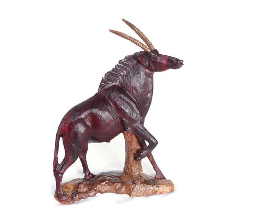 Large Fine Art Sable Ironwood Handcarved figurine. Zimbabwean Giant Antelope Carving. Detailed Safari Animal Masterpiece. Ready to Ship gift