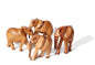 Set of 4 Hand Carved Elephant Herd Olive wood. Light brown polished African art Souvenirs, unique housewarming gift. Ready to Ship Worldwide