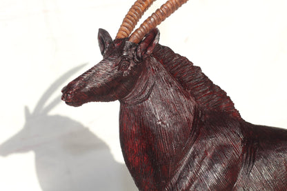 Large Fine Art Sable Ironwood Handcarved figurine. Zimbabwean Giant Antelope Carving. Detailed Safari Animal Masterpiece. Ready to Ship gift