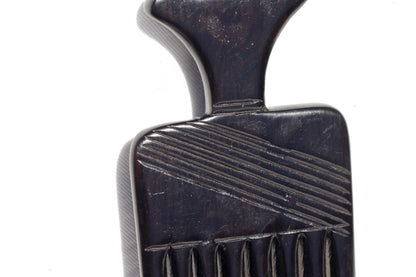 Genuine Ebony wood 2 Sitting Thinking Man Tanzanian Handcarved Afro Comb. African Art comb gift. Used in the olden days as a symbol of love