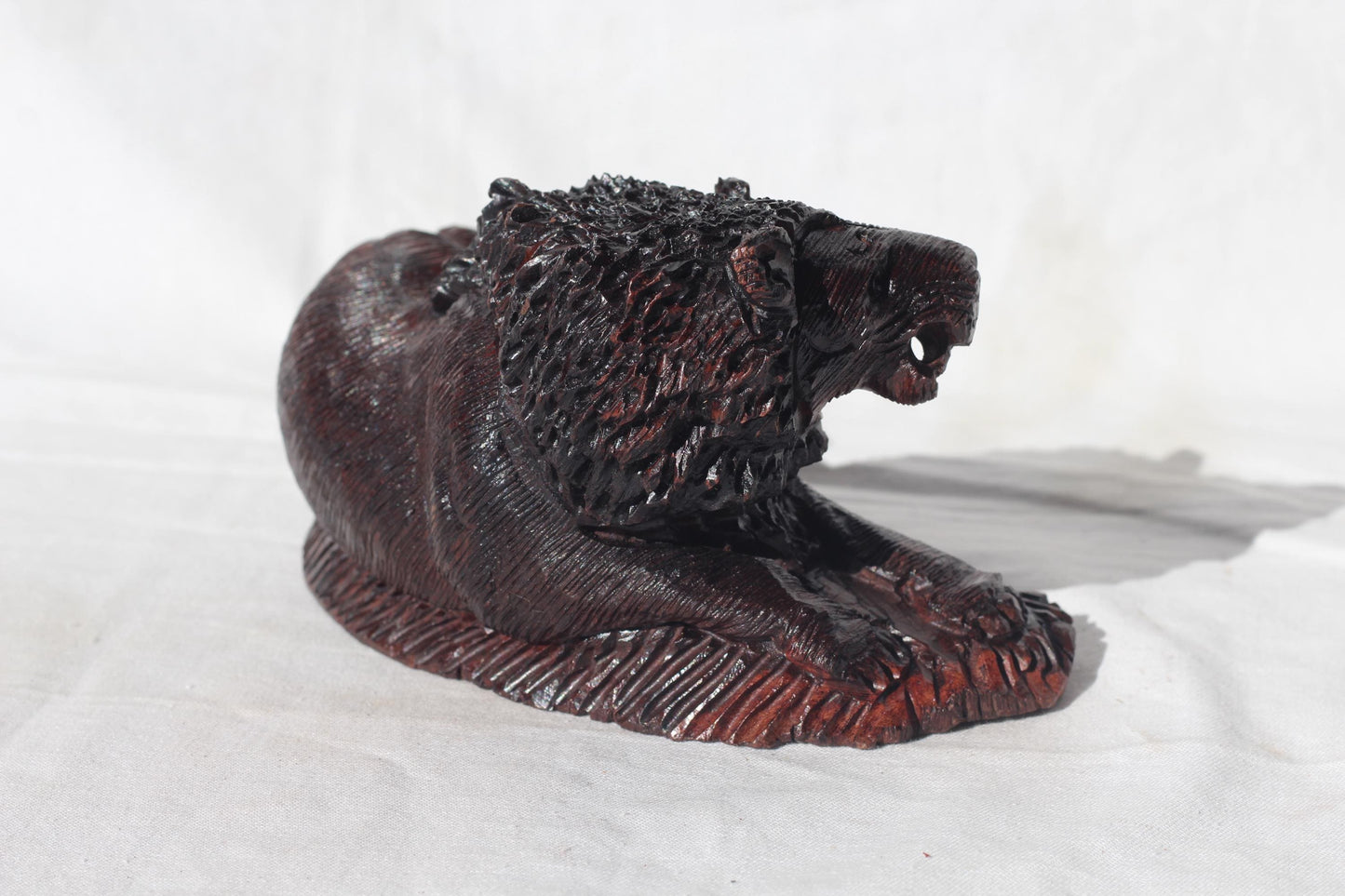 Sleeping Lion Handcarved Ironwood Carving. Zimbabwean Handcarved Lifelike animal figurine. Ready to Ship home/Office Decor