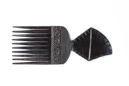 Ebony wood Carved Afro Comb. Unique African comb, Express Shipping Worldwide. Used in the olden days as a symbol of love. Engagement gifts