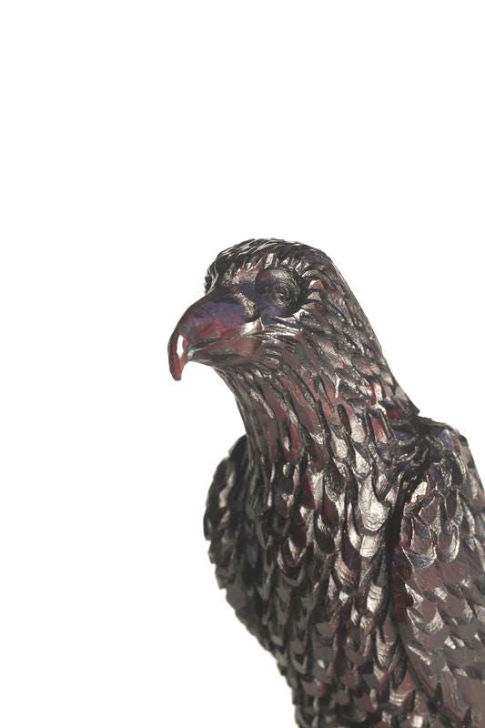 African Hawk Eagle Iron Wood Handcarved Zimbabwean bird for home decor. Ready to Ship African Art