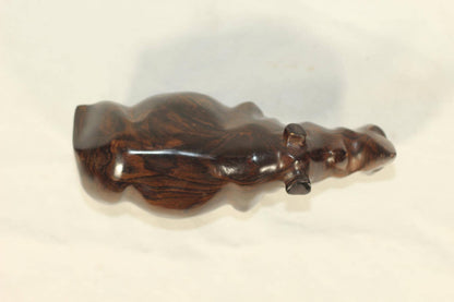 17×8cm Zambian Ebony wood handcarved Rhino. Unique African Art Gifts, for home and office decor. Amazing Wood grain on Rhinoceros figurine.