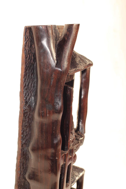 African Village life Ebony Wood Carved Tree Houses Sculpture. Smooth Handcarved Art Decor, ready to Ship from South Africa. Christmas Gift