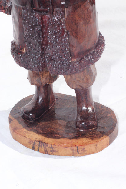 Fully Detailed Handcarved Ironwood Father Christmas Lifelike sculpture, 38cm Tall Ready to Ship African Art Decor. Only 2 Available