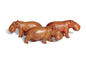 Light Brown Smooth handcarved Hippo figurines Set of 3. African Safari animals Art Decor. Handcrafted home/office decor ready to ship Gift