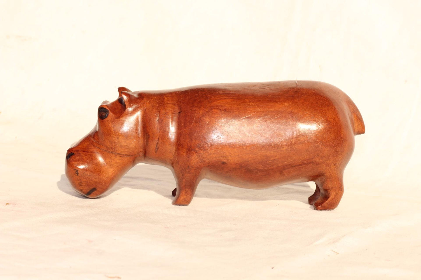 Mahogany wood Zambian handcarved Hippo figurines. African Safari animals Art Decor. Home/office decoration ready to ship Christmas gifts