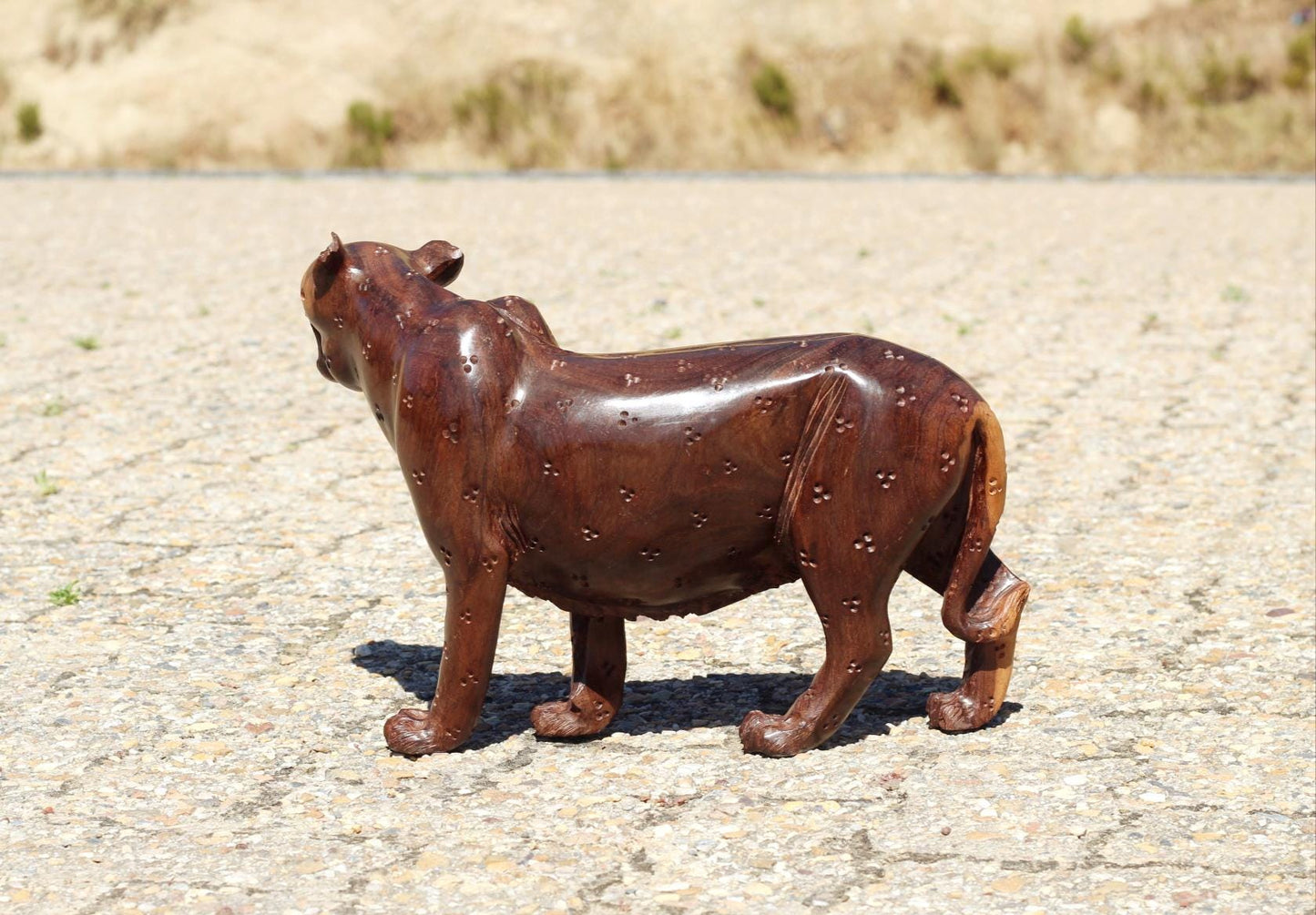 Fine Art Large Leopard Ironwood Smooth Handcarved Masterpiece. Zimbabwean Lifelike cats Christmas gift. African Big 5 Decor. Ready to Ship