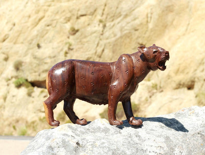 Fine Art Large Leopard Ironwood Smooth Handcarved Masterpiece. Zimbabwean Lifelike cats Christmas gift. African Big 5 Decor. Ready to Ship