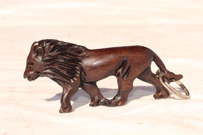 Hand carved Iron Wood African Big 5 animals keyholders/Zipper charms. Giftsets for theme party, end of year, work corporate gifts. Set of 5