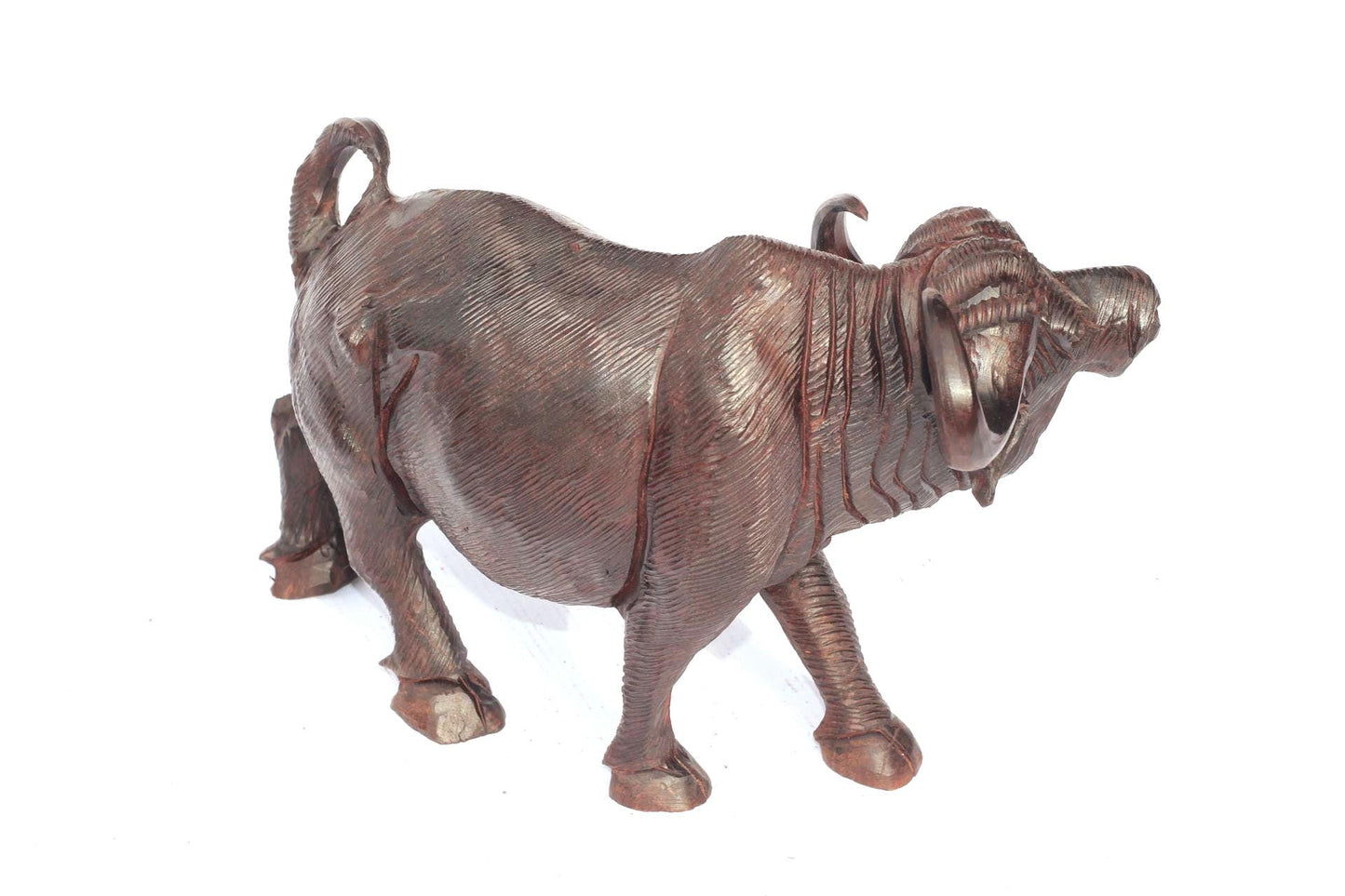 Fine Art Ironwood Walking Water Buffalo Masterpiece. Zimbabwe Handcarved Action life like African Home/Office Decor. Ready to ship Art Gifts