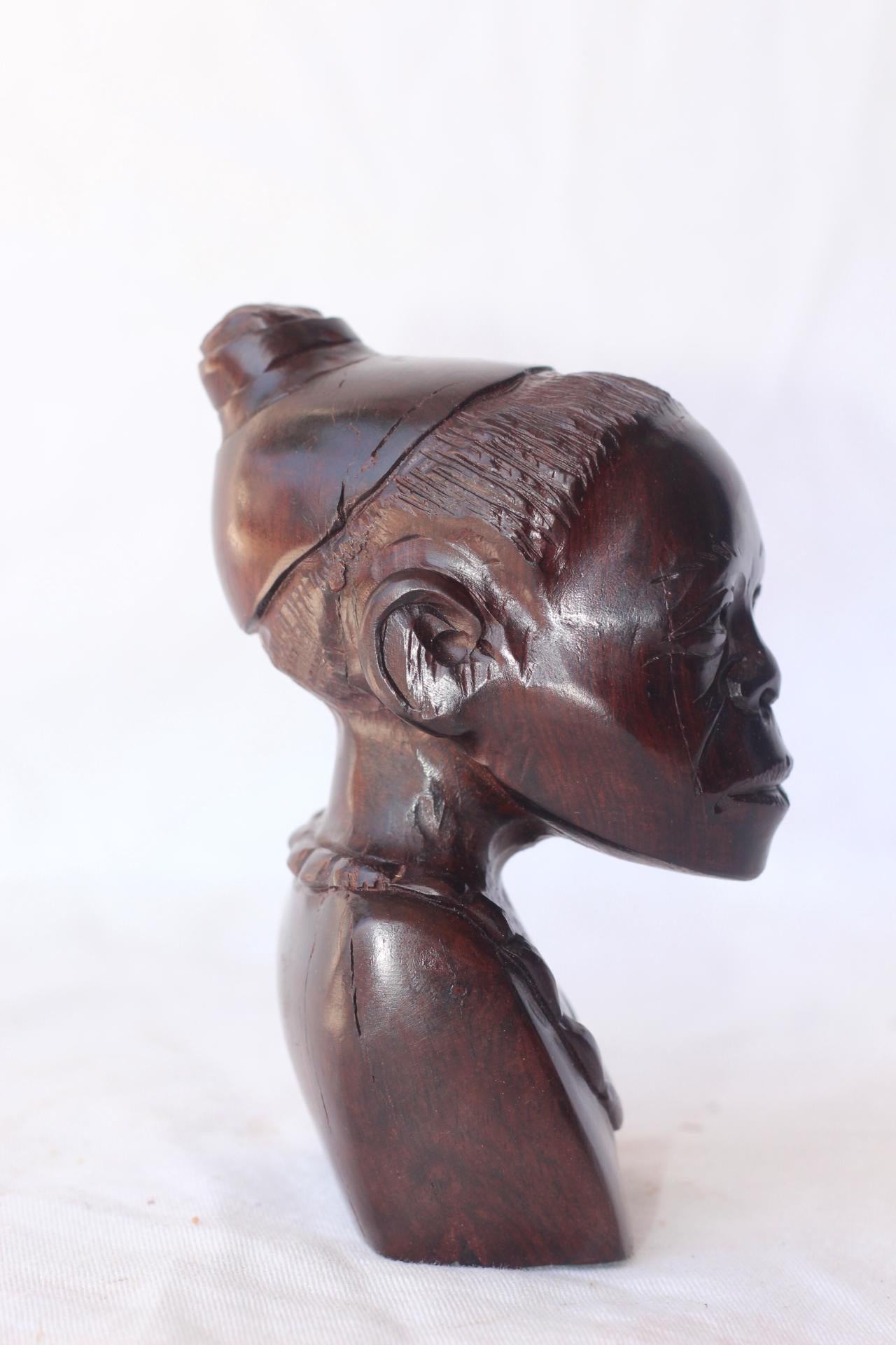 African King and Queen Art Gifts. Iron Wood Smooth Zimbabwe hand Carved half Body Couple Sculptures. Beautiful Christmas gift. Ready to Ship