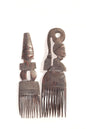 Malawian Hand carved Ebony Wood Set of 2 Combs/ Afro Picks. African Couple figures Home Decor Artwork. Ready to Ship Gifts