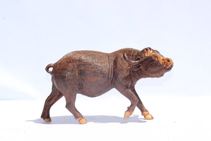 Large Fine Art Ironwood Handcarved Walking Cape Buffalo Masterpiece. African Big 5 Interior Decor. Lifelike Zimbabwean Art Sculpture/Gift.