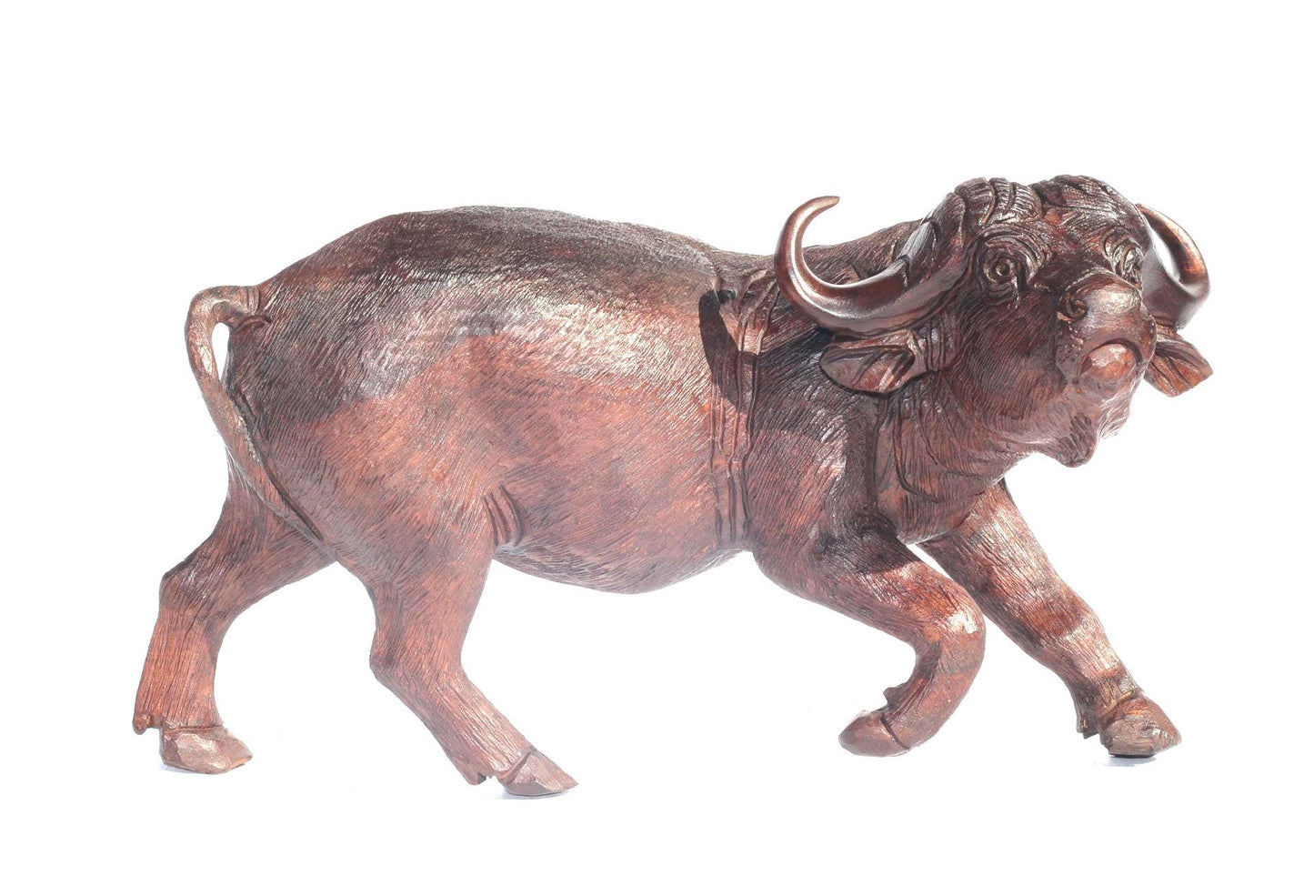 Large Fine Art Ironwood Handcarved Walking Cape Buffalo Masterpiece. African Big 5 Interior Decor. Lifelike Zimbabwean Art Sculpture/Gift.