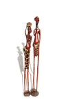 Großes handgeschnitztes Massai-Paar aus Olivenholz mit Giraffenmotiv. Handgemachte afrikanische Kunstgeschenke aus Simbabwe. Skulpturen/Figuren für Zuhause/Büro