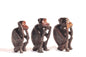 Three Wise Monkeys Mahogany Wood Malawi Hand Carved Figurines. African Art Decorations gift Set. Christmas gifts Ready to Ship Worldwide.