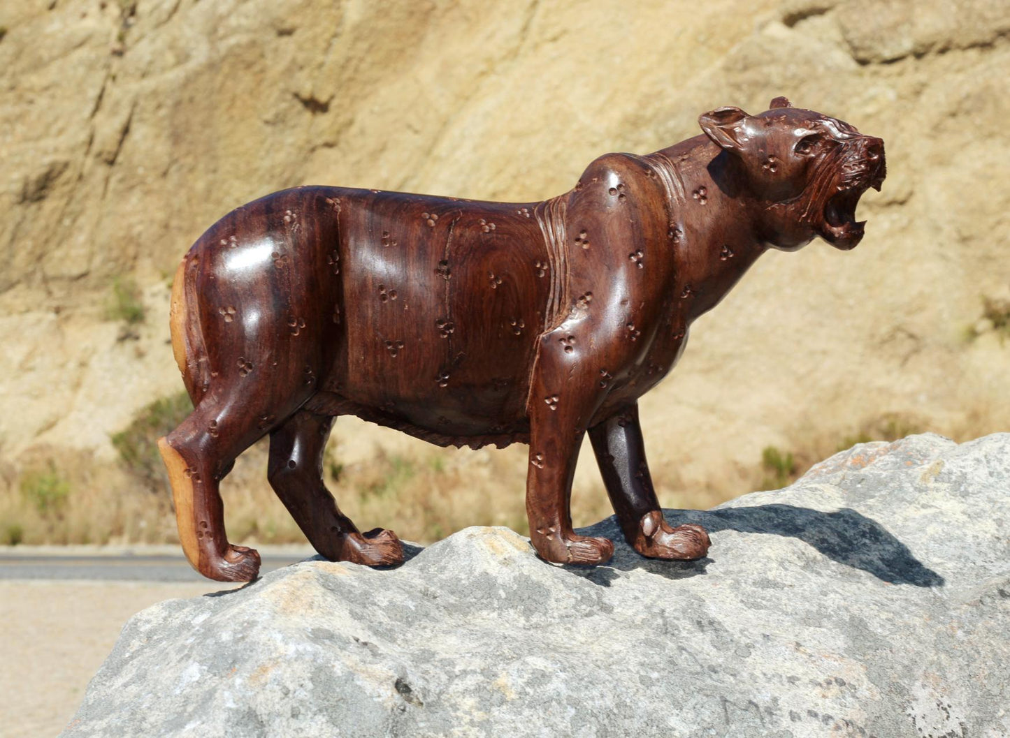 Fine Art Large Leopard Ironwood Smooth Handcarved Masterpiece. Zimbabwean Lifelike cats Christmas gift. African Big 5 Decor. Ready to Ship