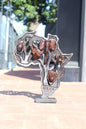 Iron wood Big Five Carved African Map table decor. Wildlife /Safari Themed Malawi handcarved map with stand. Big 5 Gifts ready to Ship